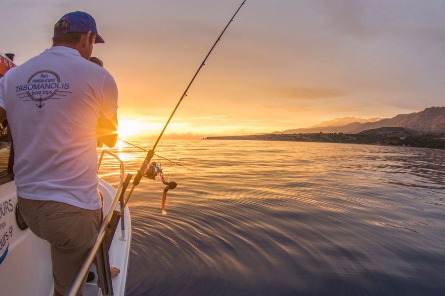 sunset plakias fishing